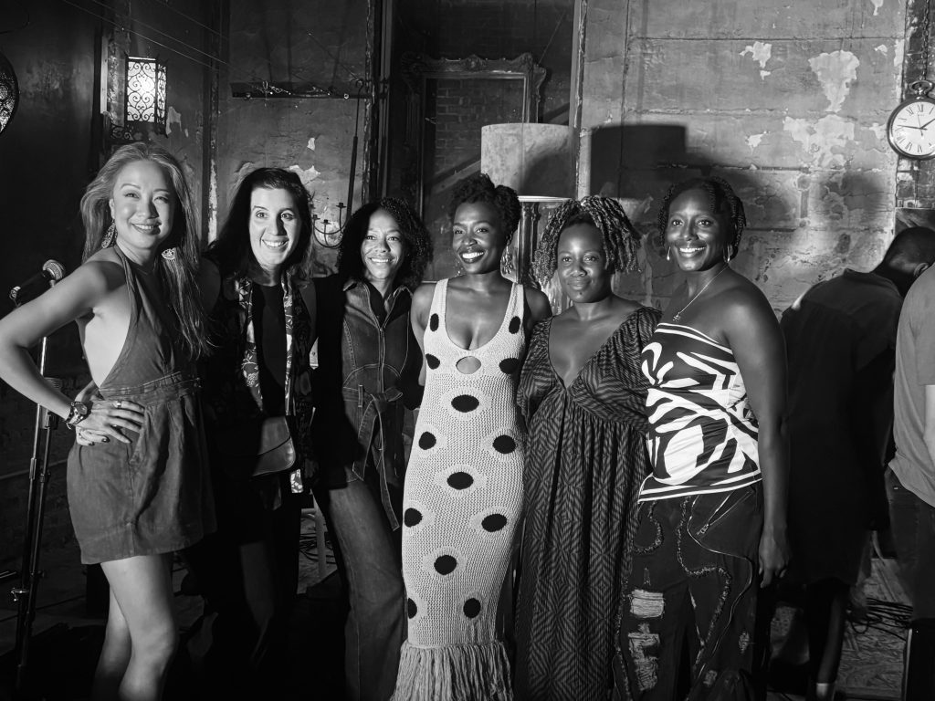 The cast of Suffs at Housso Sémon's Out of the Blue solo show. Left to right: J Jaygee Macapugay, Ally Bonino, Tonny Award Winner Nikki M James, Housso Sémon, Anastcia McCleskey, Tsilala Brock
Photo by: Johnathan Florez