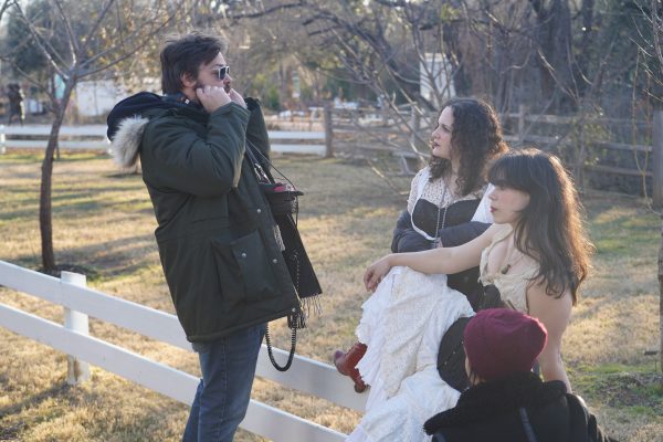 Chen Drachman, Keaton Morris-Stan and Mei Moor receive directions from Gregory Kasunich on the set of Blood and Sex Over Ambition.