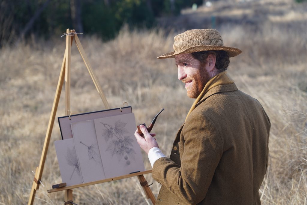 Bryan Mittelstadt as Vincent Van Gogh's in Chen Drachman's upcoming film Blood and Sex Over Ambition, at the Carleen Bright Arboretum in Woodway, Waco, TX.