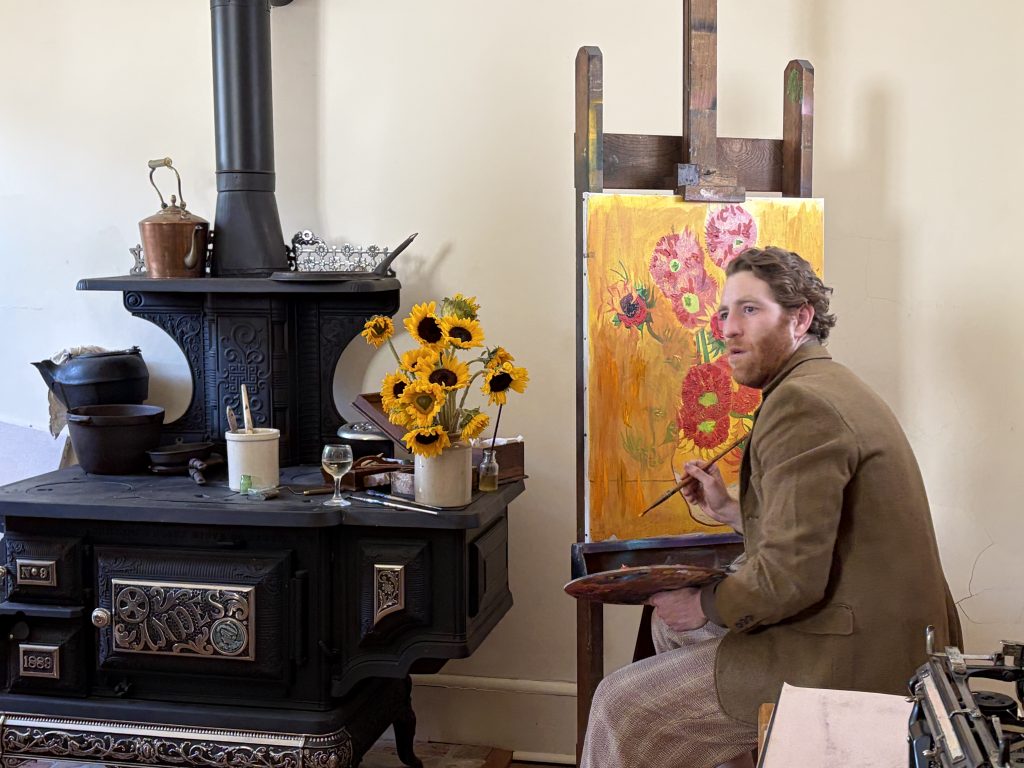Bryan Mittelstadt as Vincent Van Gogh on the set of Chen Drachman's upcoming film Blood and Sex Over Ambition in Waco, TX.