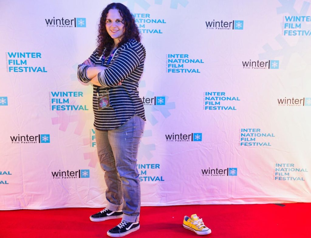 filmmaker Chen Drachman on the red carpet at WinterFest 2026 for "But I'm a Shoe"